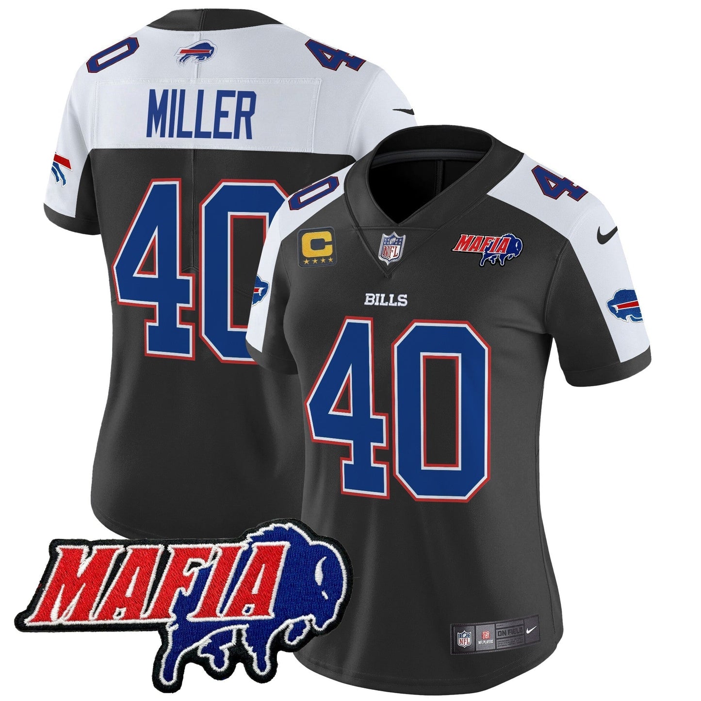 Women's BUF 2024 Bills Mafia Patch Vapor Limited Jersey - All Stitched-DTD