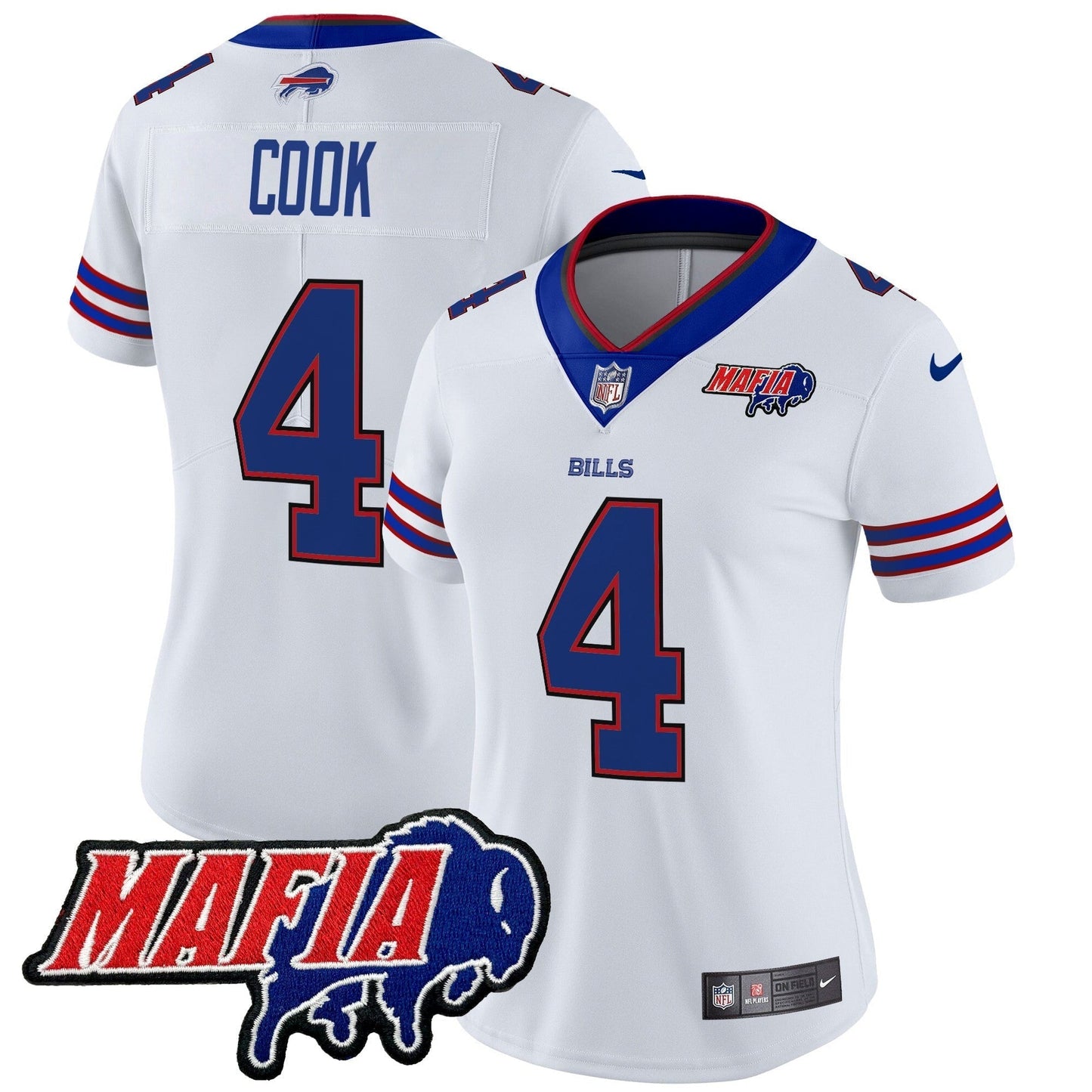 Women's BUF 2024 Bills Mafia Patch Vapor Limited Jersey - All Stitched-DTD