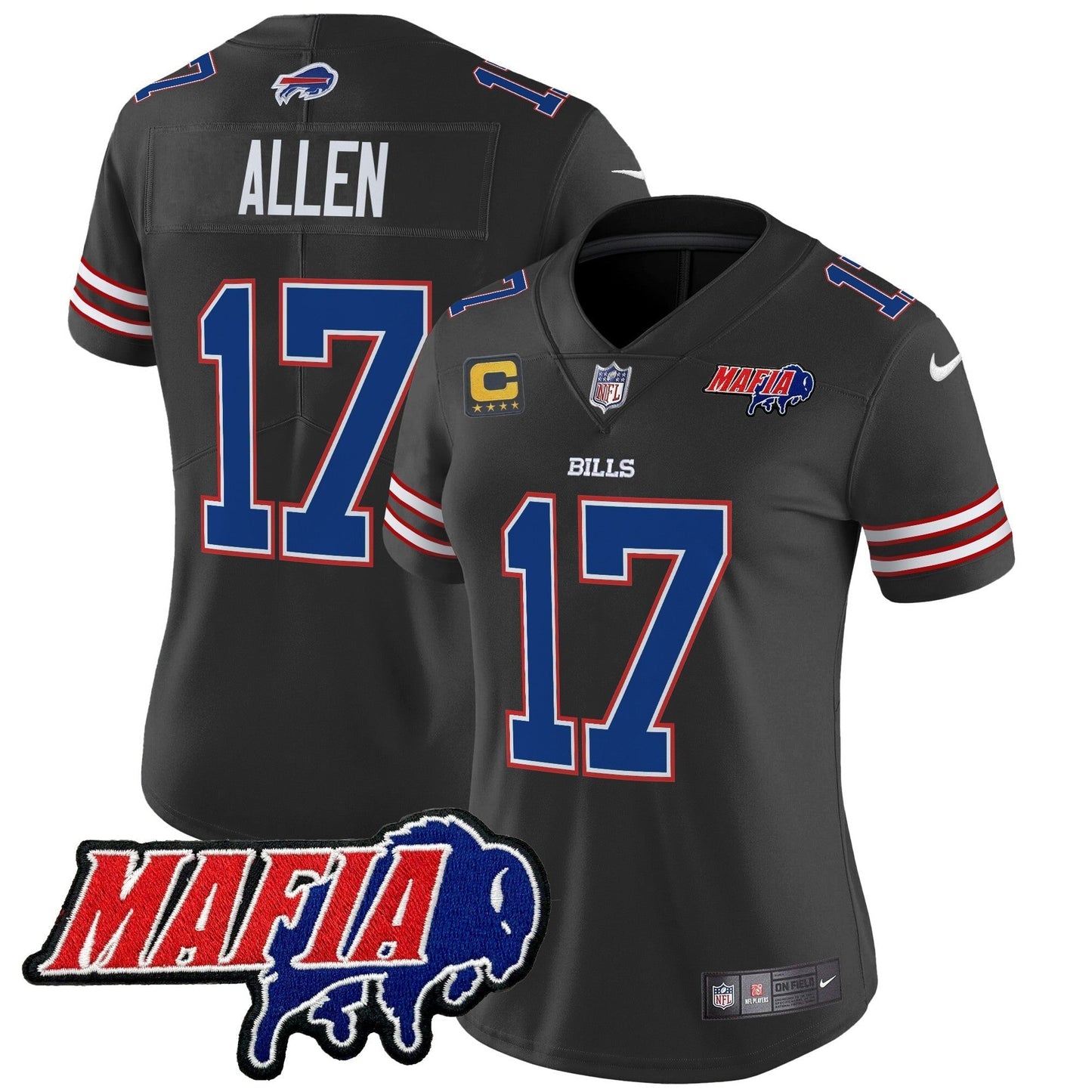Women's BUF 2024 Bills Mafia Patch Vapor Limited Jersey - All Stitched-DTD