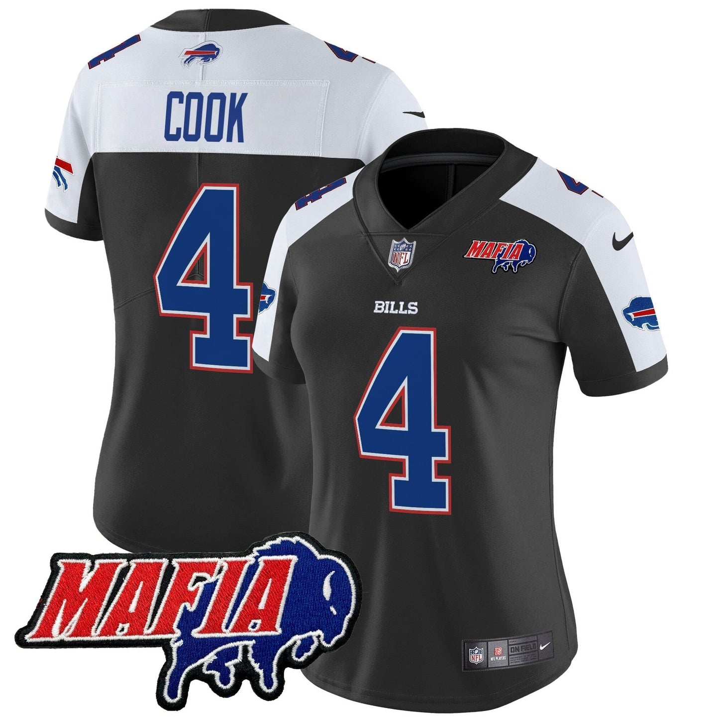 Women's BUF 2024 Bills Mafia Patch Vapor Limited Jersey - All Stitched-DTD