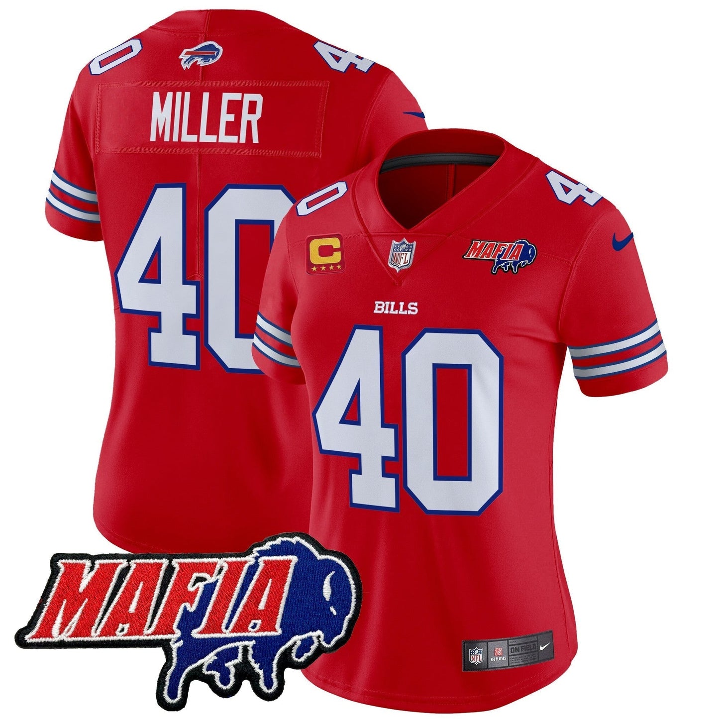 Women's BUF 2024 Bills Mafia Patch Vapor Limited Jersey - All Stitched-DTD
