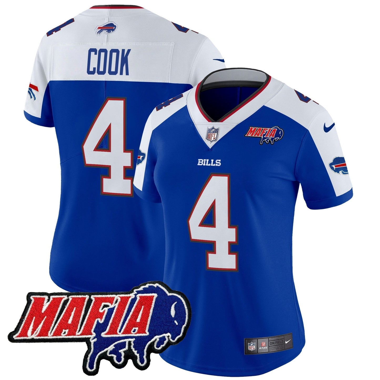 Women's BUF 2024 Bills Mafia Patch Vapor Limited Jersey - All Stitched-DTD