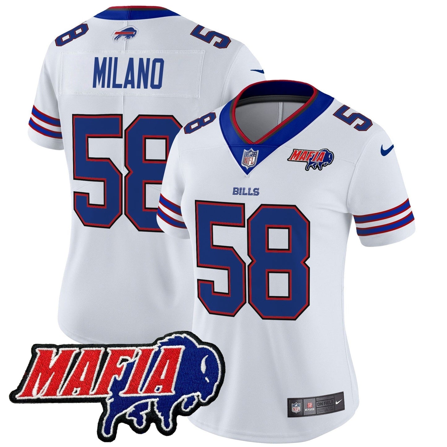 Women's BUF 2024 Bills Mafia Patch Vapor Limited Jersey - All Stitched-DTD