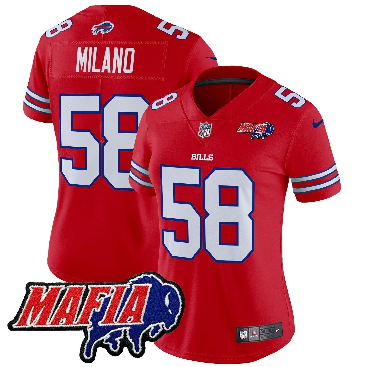 Women's BUF 2024 Bills Mafia Patch Vapor Limited Jersey - All Stitched-DTD