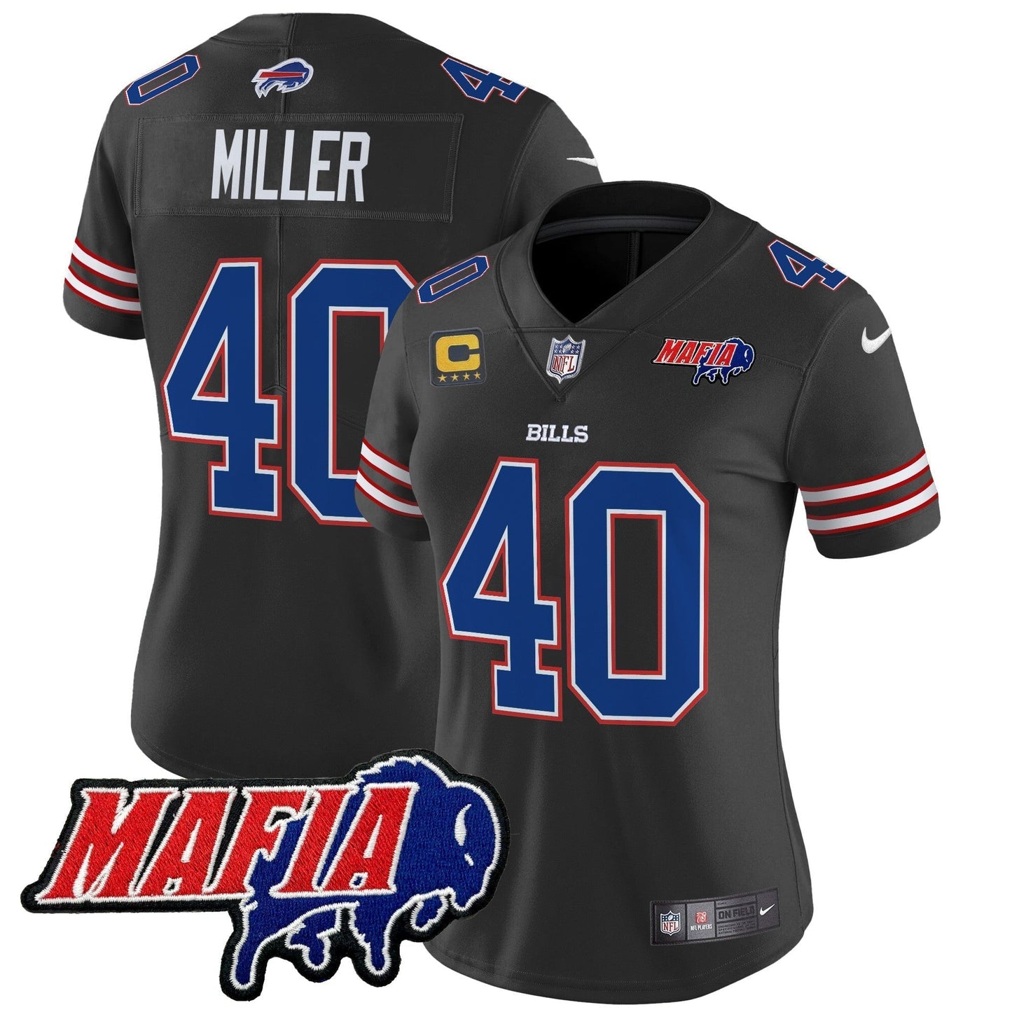 Women's BUF 2024 Bills Mafia Patch Vapor Limited Jersey - All Stitched-DTD