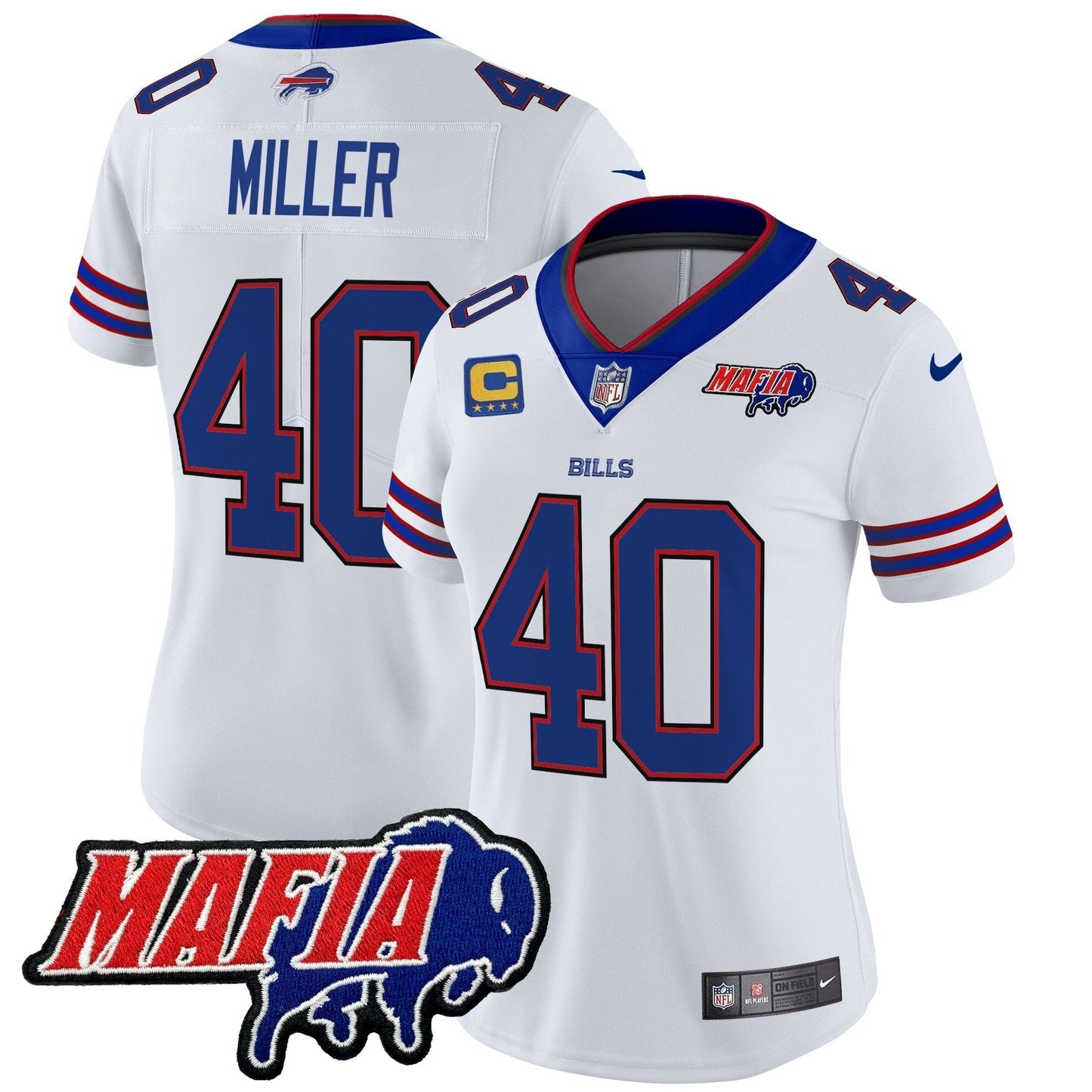 Women's BUF 2024 Bills Mafia Patch Vapor Limited Jersey - All Stitched-DTD