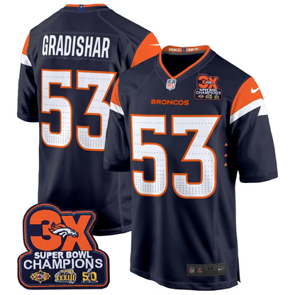 DEN 3-Time Champions Patch Game Jersey - Al Stitched-DTD
