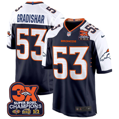 DEN 3-Time Champions Patch Game Jersey - Al Stitched-DTD