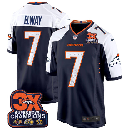 DEN 3-Time Champions Patch Game Jersey - Al Stitched-DTD