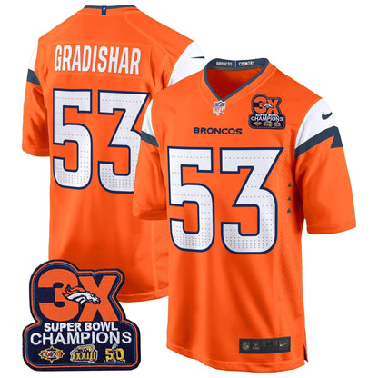 DEN 3-Time Champions Patch Game Jersey - Al Stitched-DTD