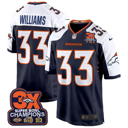 DEN 3-Time Champions Patch Game Jersey - Al Stitched-DTD