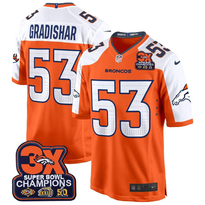 DEN 3-Time Champions Patch Game Jersey - Al Stitched-DTD