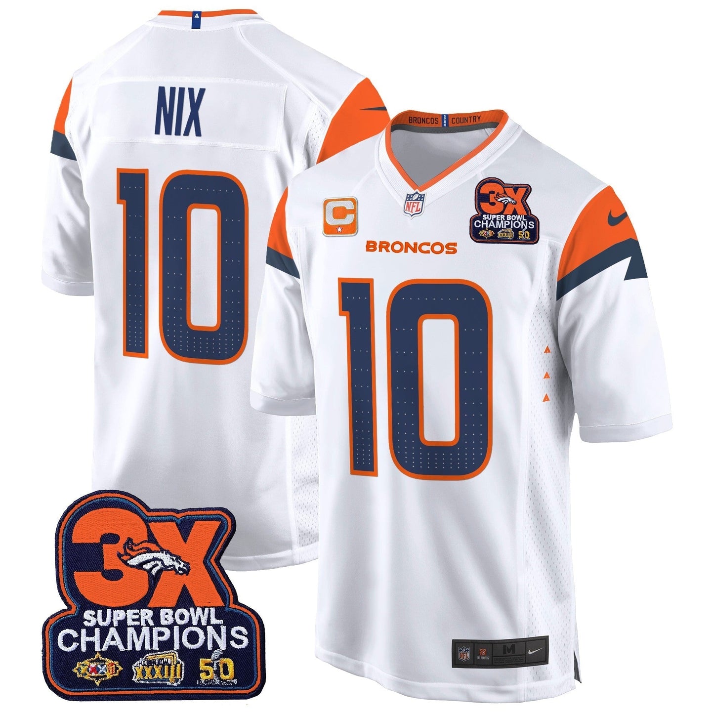 DEN 3-Time Champions Patch Game Jersey - Al Stitched-DTD