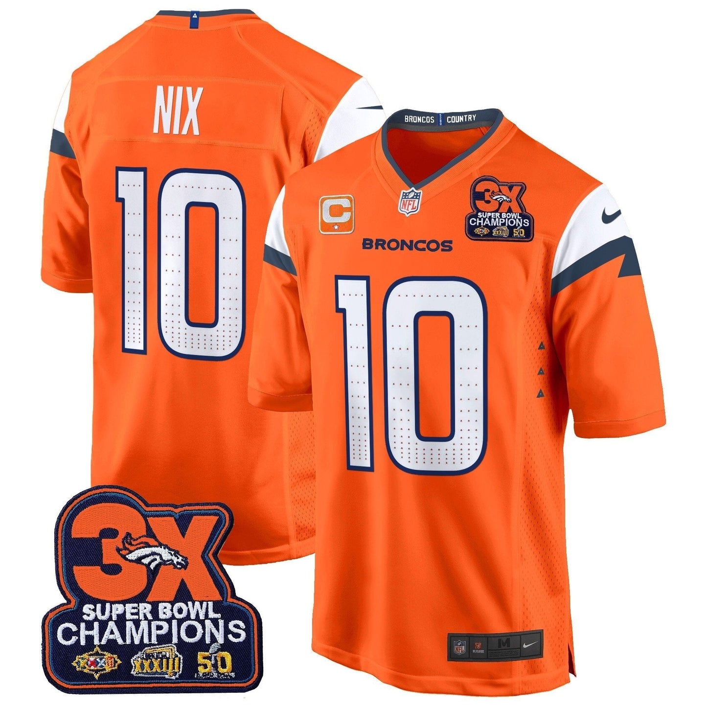 DEN 3-Time Champions Patch Game Jersey - Al Stitched-DTD