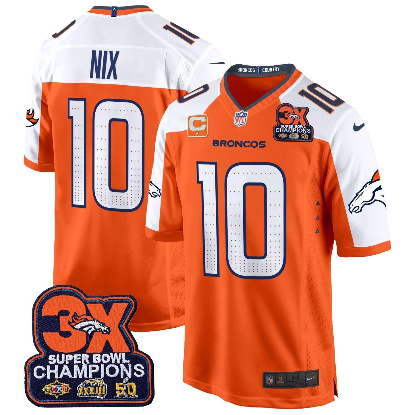 DEN 3-Time Champions Patch Game Jersey - Al Stitched-DTD