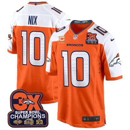 DEN 3-Time Champions Patch Game Jersey - Al Stitched-DTD
