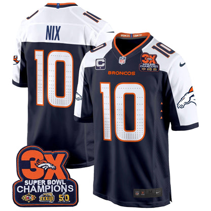 DEN 3-Time Champions Patch Game Jersey - Al Stitched-DTD