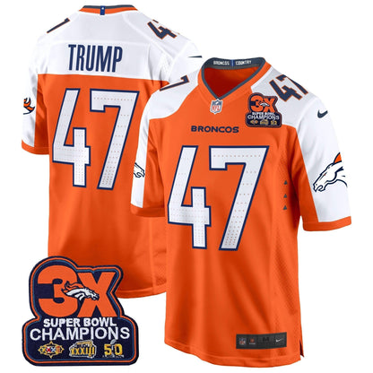 DEN 3-Time Champions Patch Game Jersey - Al Stitched-DTD