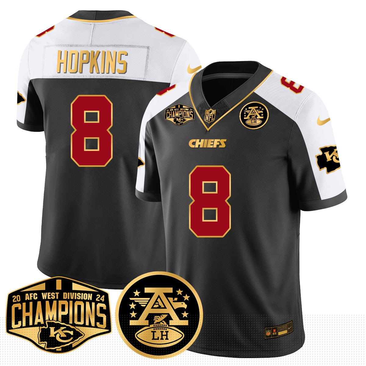 Chiefs 2024 AFC West Champs Jersey - All Stitched-DTD