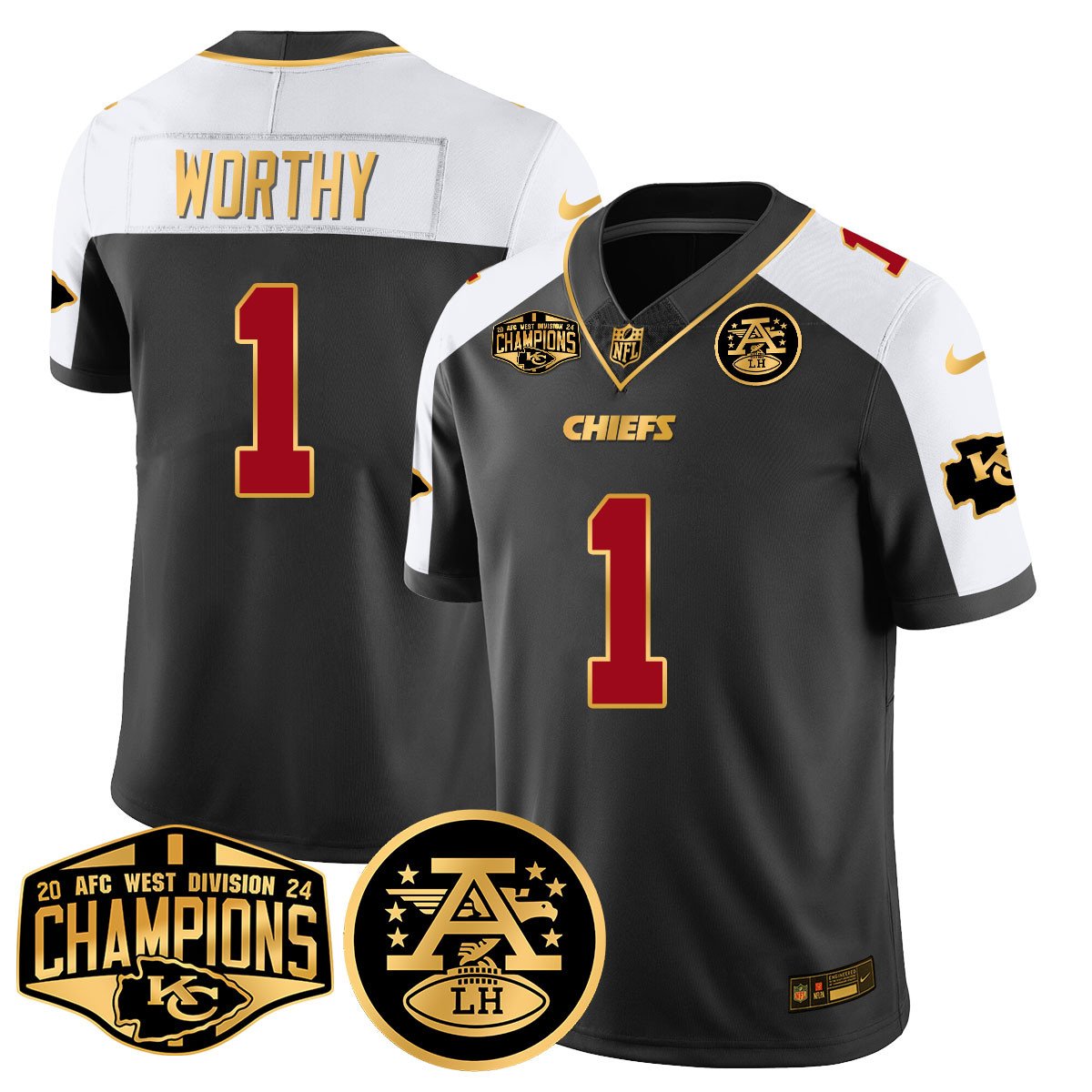Chiefs 2024 AFC West Champs Jersey - All Stitched-DTD
