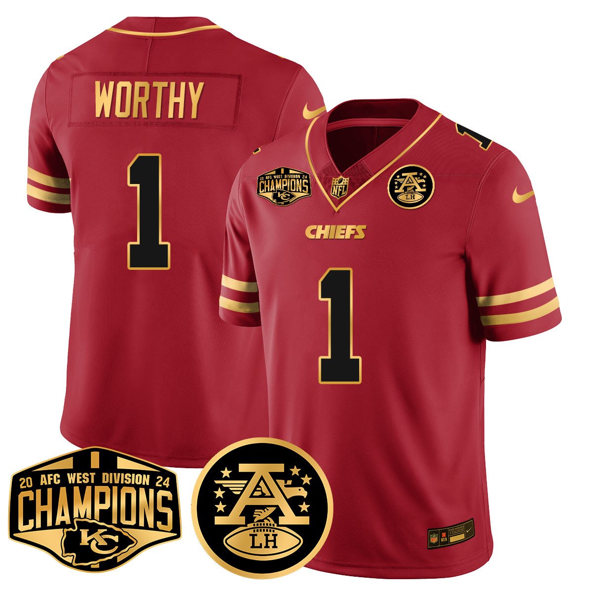 Chiefs 2024 AFC West Champs Jersey - All Stitched-DTD