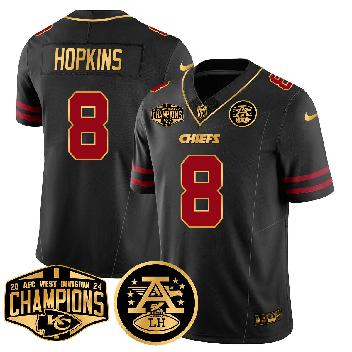 Chiefs 2024 AFC West Champs Jersey - All Stitched-DTD