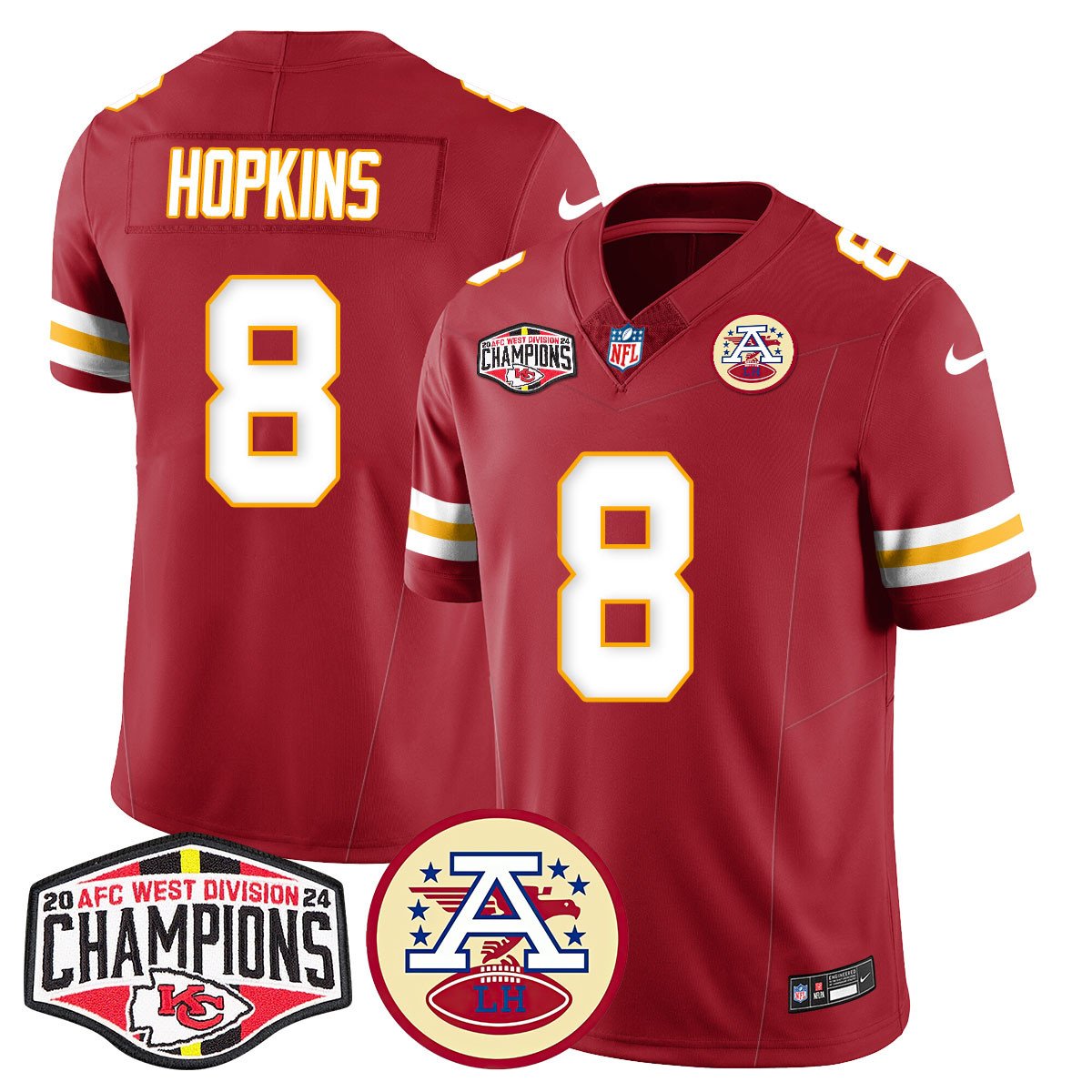 Chiefs 2024 AFC West Champs Jersey - All Stitched-DTD