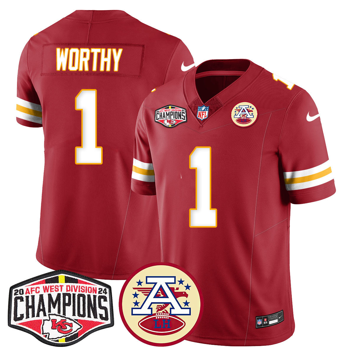 Chiefs 2024 AFC West Champs Jersey - All Stitched-DTD