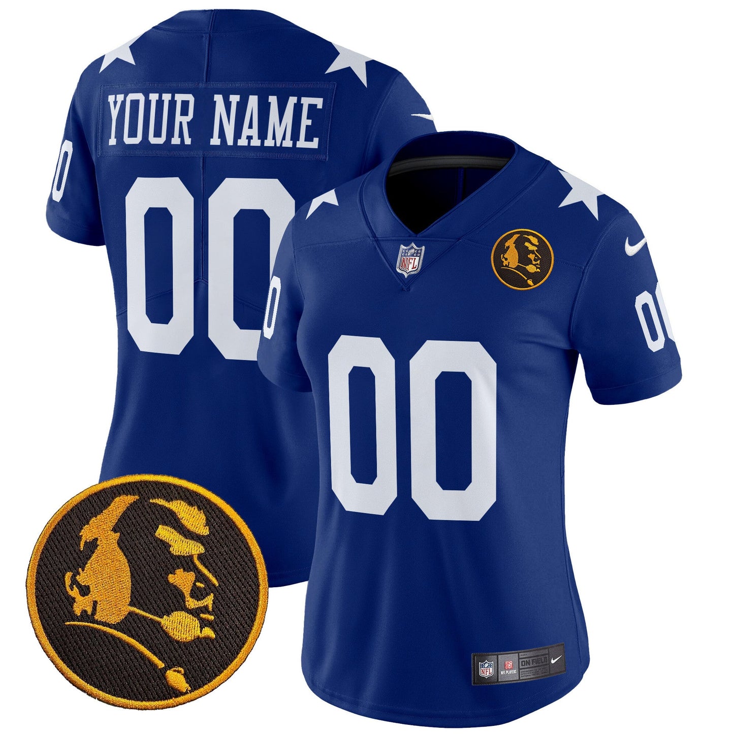 Cowboys Texas & John Madden Patch Vapor Limited Custom Jersey V2 - All Stitched