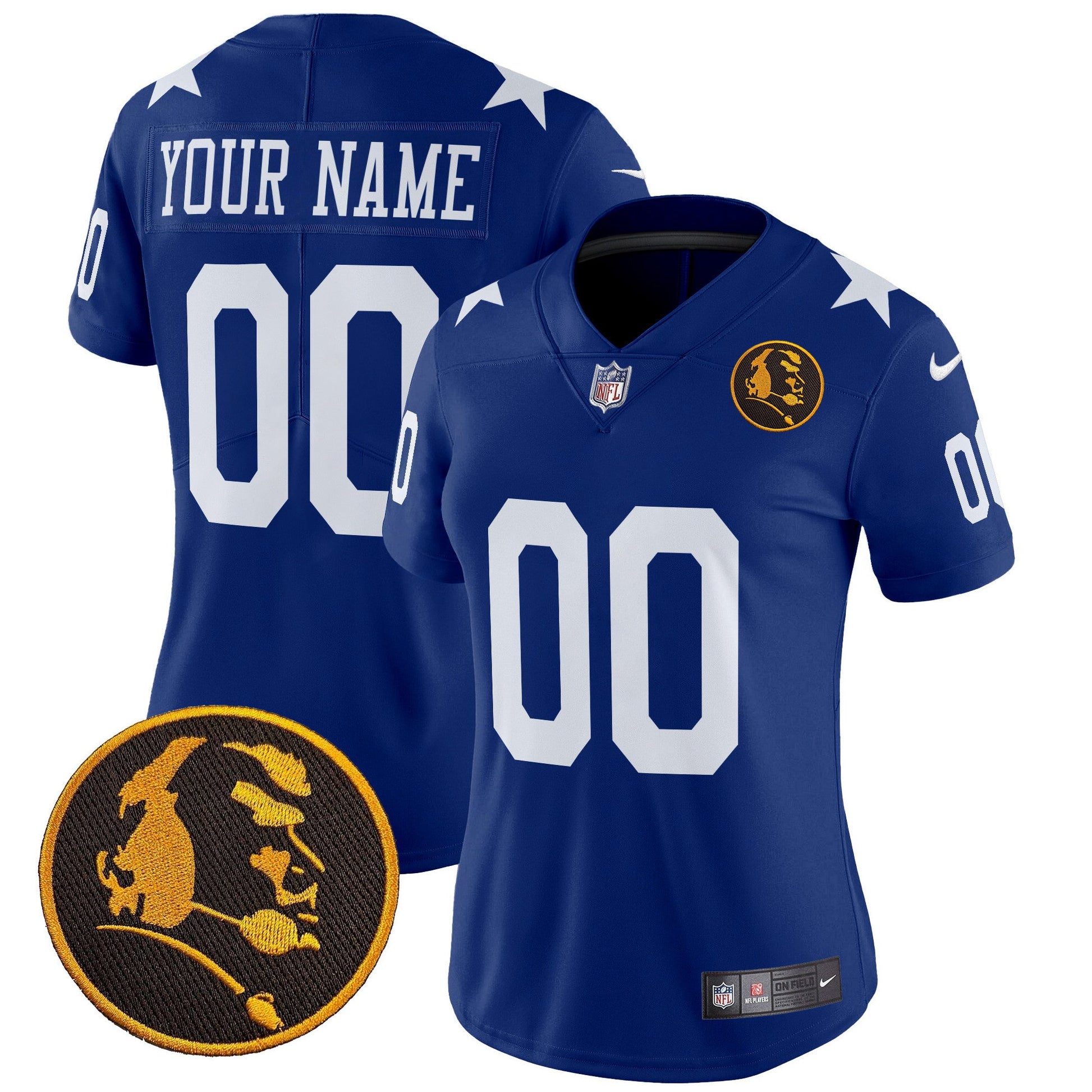 Cowboys Texas & John Madden Patch Vapor Limited Custom Jersey V2 - All Stitched