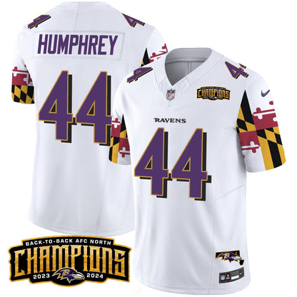 Ravens Maryland Flag Back To Back AFC North Champions Patch Vapor Limited Jersey - All Stitched-DTD