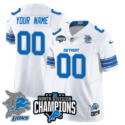 Custom Gender/Name DET 2024 NFC North Champions Gold Jersey N2 - All Stitched-DTD