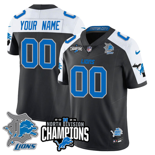 Custom Gender/Name DET 2024 NFC North Champions Gold Jersey N2 - All Stitched-DTD