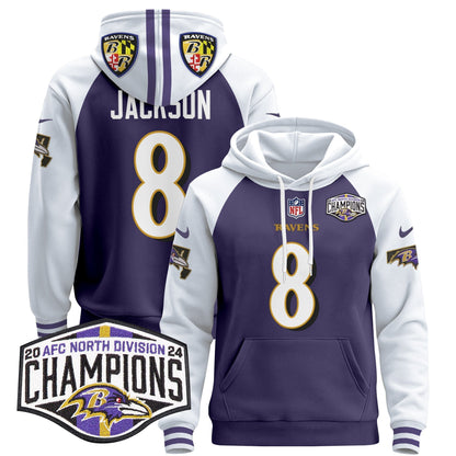 BAL 2024 AFC North Division Champions Patch Pullover Hoodie V2 - All Stitched-DTD