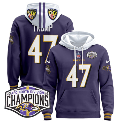 BAL 2024 AFC North Division Champions Patch Pullover Hoodie V2 - All Stitched-DTD