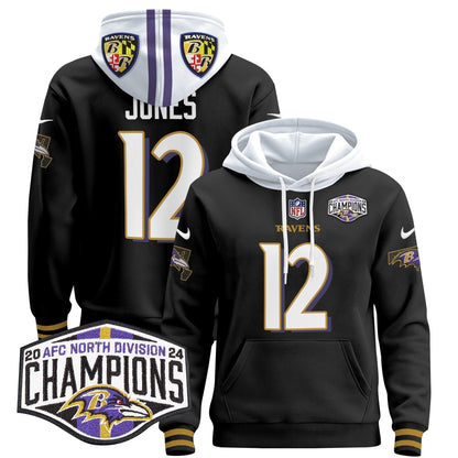 BAL 2024 AFC North Division Champions Patch Pullover Hoodie V2 - All Stitched-DTD