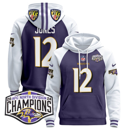 BAL 2024 AFC North Division Champions Patch Pullover Hoodie V2 - All Stitched-DTD