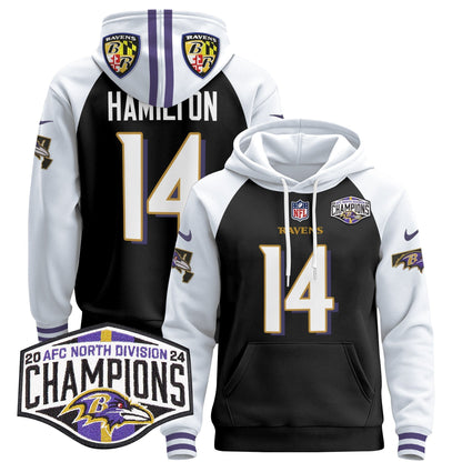BAL 2024 AFC North Division Champions Patch Pullover Hoodie V2 - All Stitched-DTD