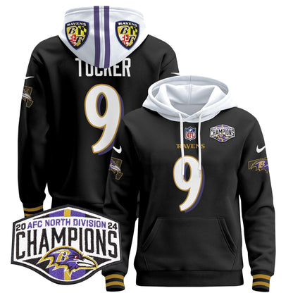BAL 2024 AFC North Division Champions Patch Pullover Hoodie V2 - All Stitched-DTD