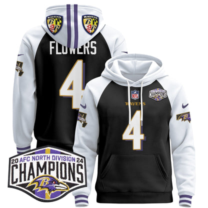 BAL 2024 AFC North Division Champions Patch Pullover Hoodie V2 - All Stitched-DTD