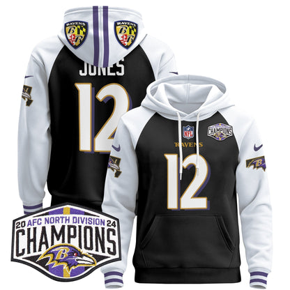 BAL 2024 AFC North Division Champions Patch Pullover Hoodie V2 - All Stitched-DTD