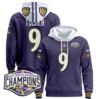BAL 2024 AFC North Division Champions Patch Pullover Hoodie V2 - All Stitched-DTD