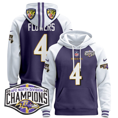 BAL 2024 AFC North Division Champions Patch Pullover Hoodie V2 - All Stitched-DTD