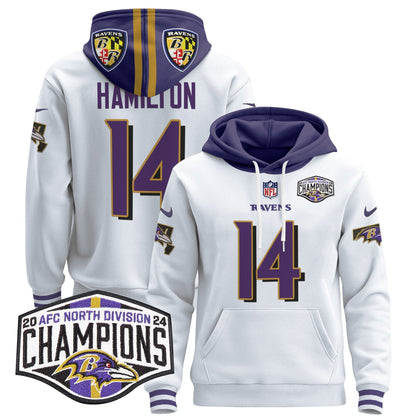 BAL 2024 AFC North Division Champions Patch Pullover Hoodie V2 - All Stitched-DTD