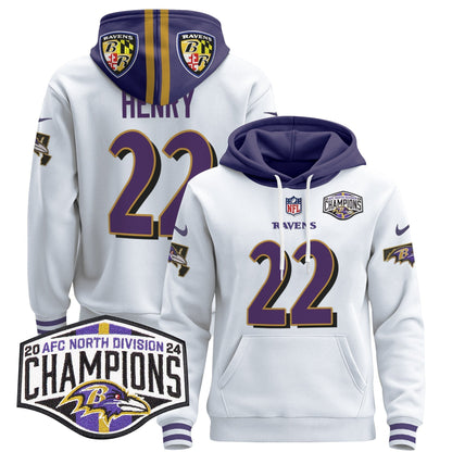 BAL 2024 AFC North Division Champions Patch Pullover Hoodie V2 - All Stitched-DTD