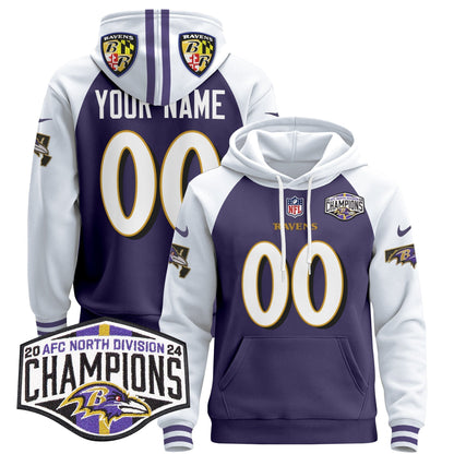 BAL 2024 AFC North Division Champions Patch Custom Pullover Hoodie V2 - All Stitched-DTD