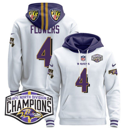 BAL 2024 AFC North Division Champions Patch Pullover Hoodie V2 - All Stitched-DTD