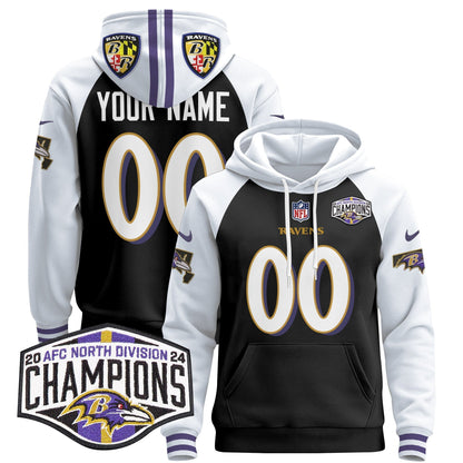 BAL 2024 AFC North Division Champions Patch Custom Pullover Hoodie V2 - All Stitched-DTD