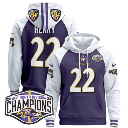 BAL 2024 AFC North Division Champions Patch Pullover Hoodie V2 - All Stitched-DTD