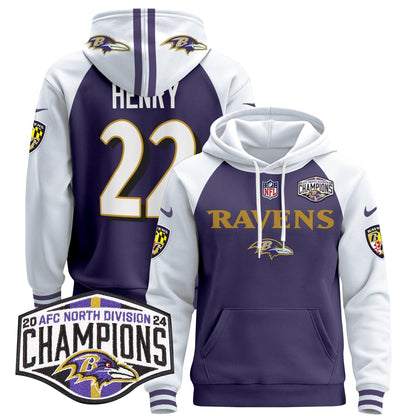 BAL 2024 AFC North Division Champions Patch Pullover Hoodie - All Stitched-DTD
